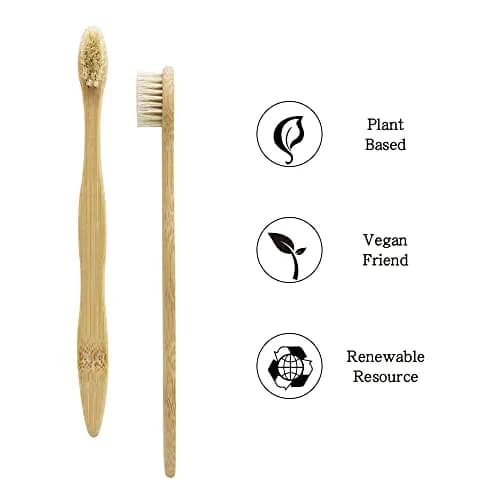 N-amboo Bamboo Toothbrush with Boar Bristles, Pack of 8 | Biodegradable & Natural thumbnail 3