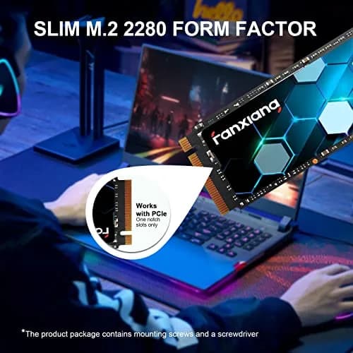 fanxiang S500 Pro 1TB NVMe SSD M.2 PCIe Gen3x4 2280 Internal Solid State Drive, SLC Cache 3D NAND TLC, Up to 3200MB/s, Compatible with Laptop and PC Desktops (Black) | High-Speed Data Storage thumbnail 5