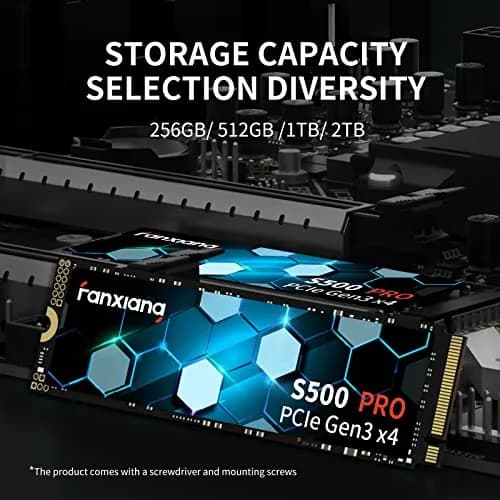 fanxiang S500 Pro 1TB NVMe SSD M.2 PCIe Gen3x4 2280 Internal Solid State Drive, SLC Cache 3D NAND TLC, Up to 3200MB/s, Compatible with Laptop and PC Desktops (Black) | High-Speed Data Storage thumbnail 6
