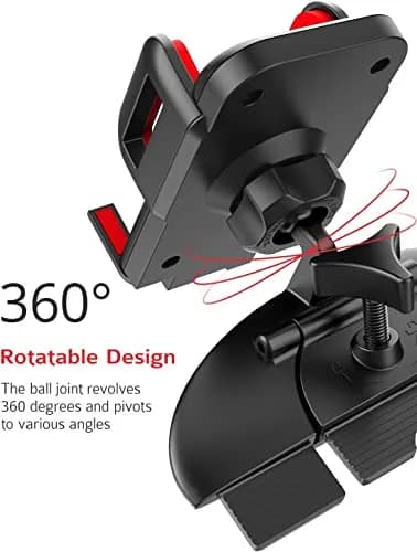 VSSMSSA Cell Phone Holder for Car, CD Slot Mount, One-Handed Operation, Compatible with iPhone14 13 12 Mini 11 Pro XR XS MAX Galaxy S20 S20+ S10 Red | Adjustable 4"-6.8" thumbnail 5