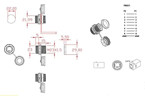 ANMBEST Shielded CAT6 RJ45 Waterproof Connector 10-Pack | IP68 Industrial Grade thumbnail 6