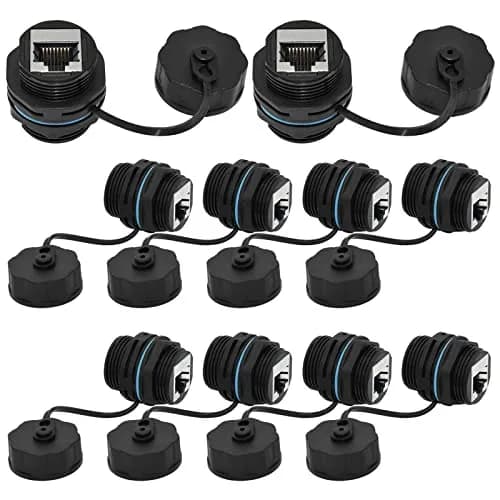 ANMBEST Shielded CAT6 RJ45 Waterproof Connector 10-Pack | IP68 Industrial Grade thumbnail 1