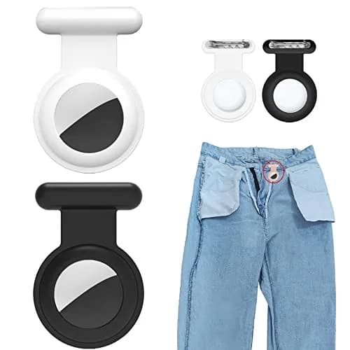 Fzemnn Silicone AirTag Holder Case 2 Pack | Hidden Pin Design for Kids & Pets thumbnail 1