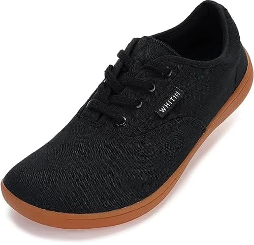 WHITIN Men's Wide Toe Box Zero Drop Sneakers 8.5 | Minimalist Canvas Casual Shoes thumbnail 1