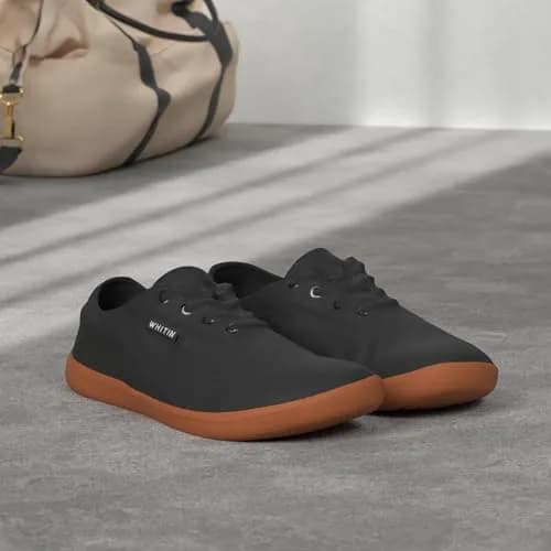 WHITIN Men's Wide Toe Box Zero Drop Sneakers 8.5 | Minimalist Canvas Casual Shoes thumbnail 4