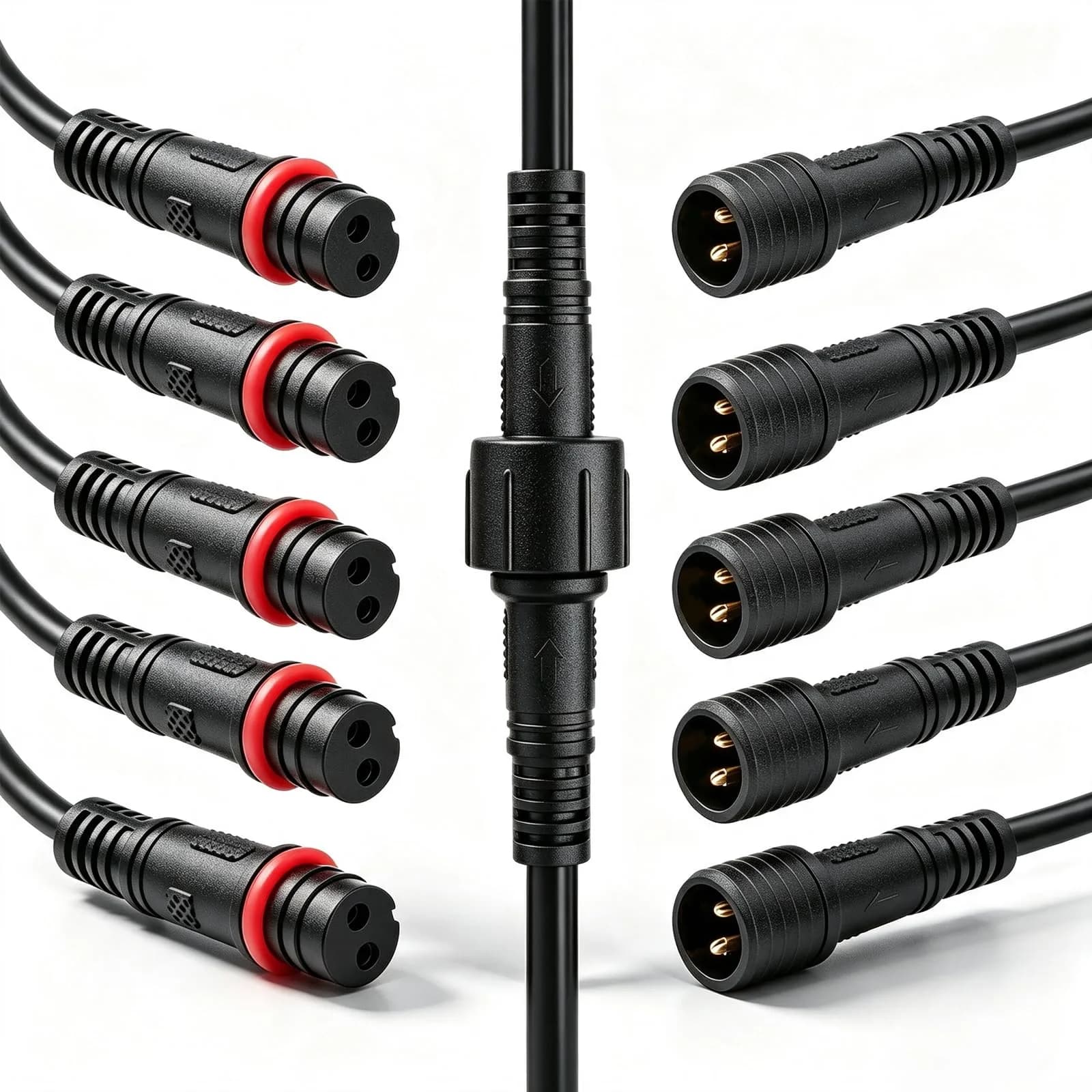 mxuteuk 6 Pairs 22AWG 2 Pin Electrical Connector IP65 7.87in/20cm Waterproof Wire Connector for LED, Car, Boat, Indoor/Outdoor - main product image