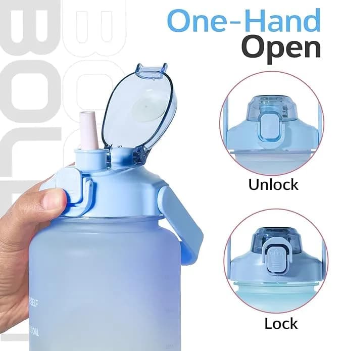 Boldfit 2 Litre (67.6 oz) Gallon Water Bottle with Straw & Time Markers | Motivational Gym Sipper for Fitness Enthusiasts thumbnail 5