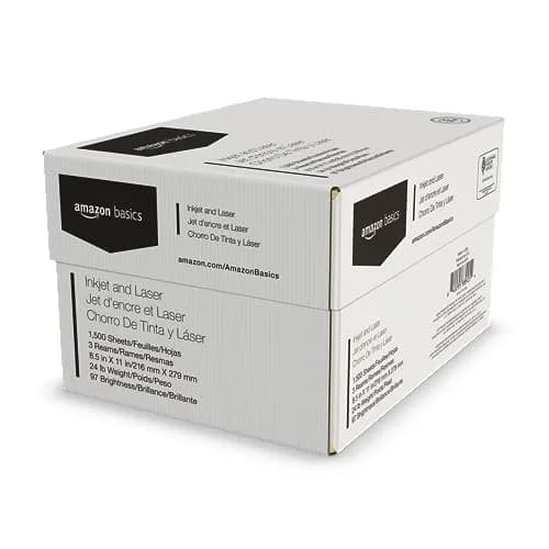 Amazon Basics Multipurpose Copy Printer Paper 8.5 x 11 Inches 24 lb Weight 97 Bright White 1500 Sheets | Acid-Free Paper for Laser & Inkjet Printers thumbnail 2