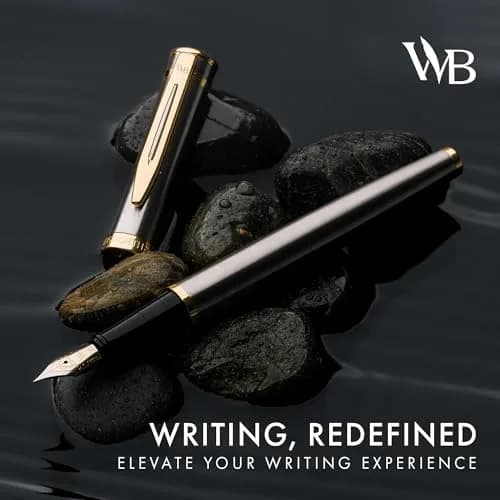 Wordsworth & Black Luxury Fountain Pen Set with Medium Nib, Silver & Gold Finish | Smooth Ink Flow Writing Instrument thumbnail 2