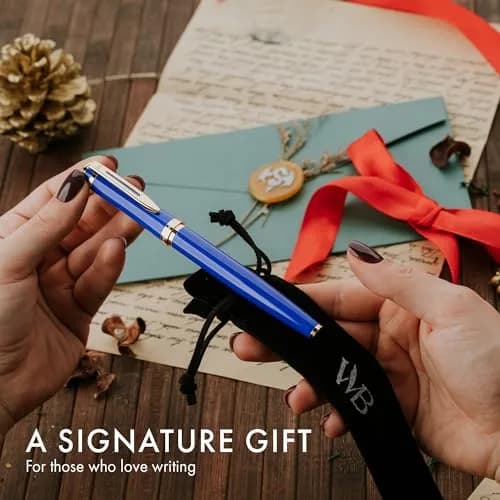 Wordsworth & Black Luxury Fountain Pen Set with Medium Nib, Blue Ink | Smooth Ink Flow Writing Instrument thumbnail 7