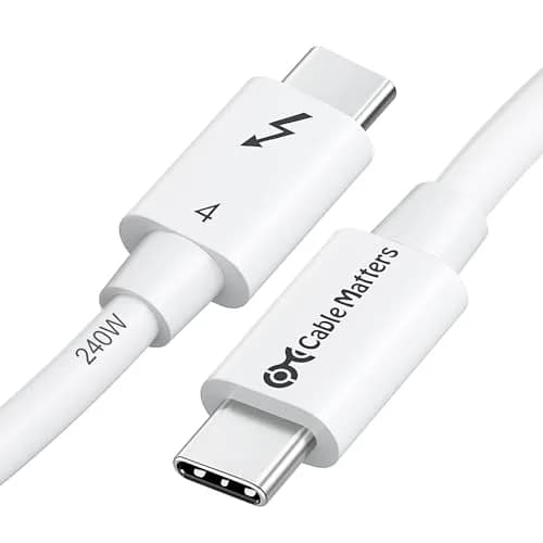Cable Matters Thunderbolt 4 Cable 1m (3.3ft) | 40Gbps Data, 240W Charging, 8K Video thumbnail 1
