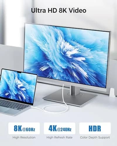Cable Matters Thunderbolt 4 Cable 1m (3.3ft) | 40Gbps Data, 240W Charging, 8K Video thumbnail 3