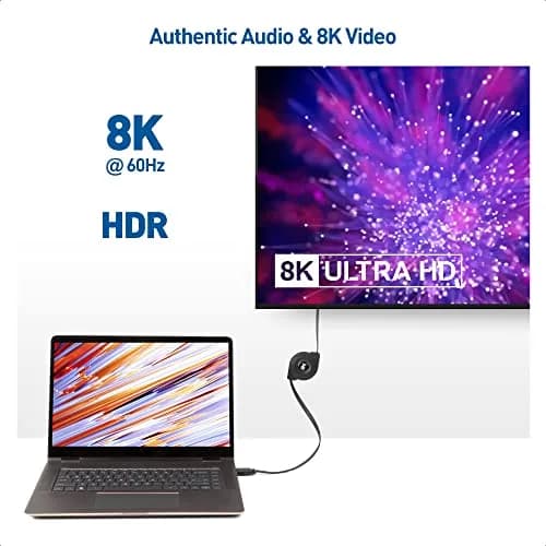 Cable Matters Retractable 8K HDMI Cable, 3.3ft | Supports 8K@60Hz & 4K@240Hz HDR thumbnail 2