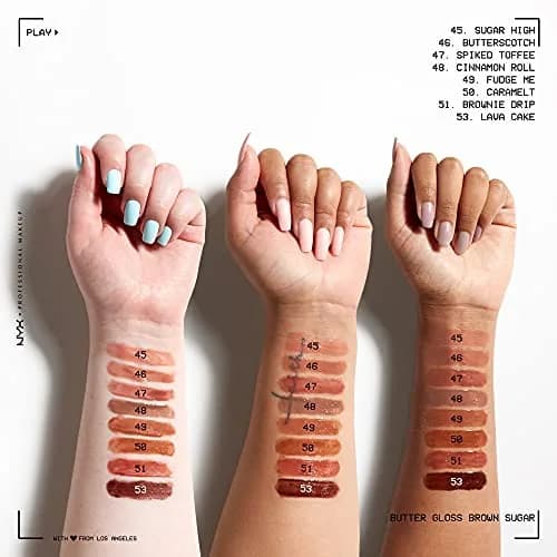 NYX PROFESSIONAL MAKEUP Butter Gloss Lip Gloss Trio - Sugar High, Spiked Toffee, Butterscotch | 0.81 Fl Oz (24ml) Total thumbnail 4