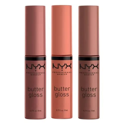 NYX PROFESSIONAL MAKEUP Butter Gloss Lip Gloss Trio - Sugar High, Spiked Toffee, Butterscotch | 0.81 Fl Oz (24ml) Total thumbnail 1