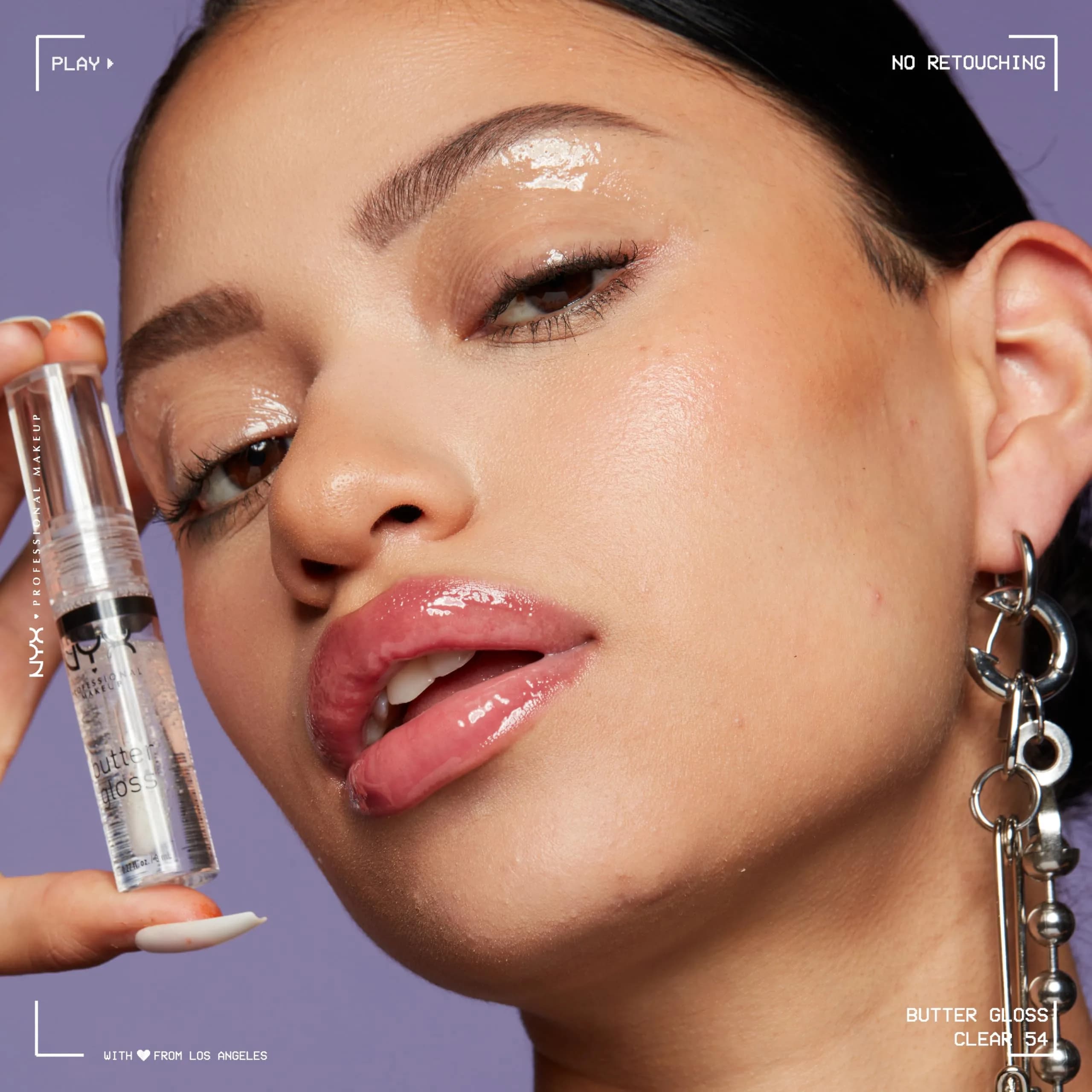 NYX PROFESSIONAL MAKEUP Butter Gloss Lip Gloss - Sugar Glass (Clear), Pack Of 3 | Sheer to Medium Coverage, Non-Sticky Formula - view 4
