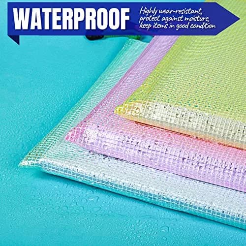 LEOBRO 20PCS Zipper Pouch, A4 Mesh Waterproof Bags, Classroom & Travel Organizer, File Jackets & Pockets thumbnail 4