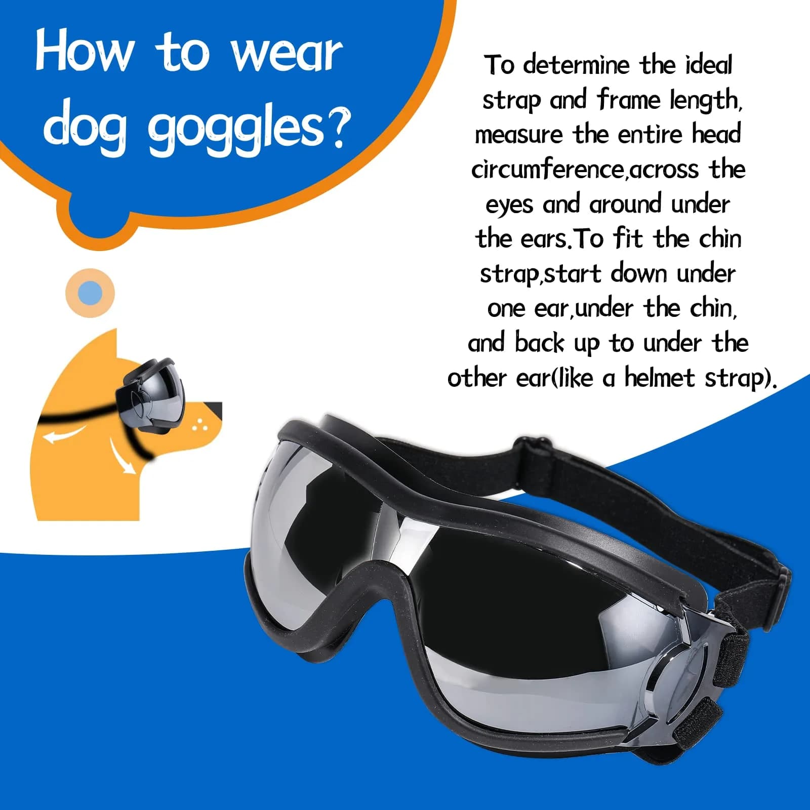 NVTED Dog Sunglasses Dog Goggles Pack of 2 | UV Protection Wind Dust Fog Protection Pet Glasses Eye Wear - view 7