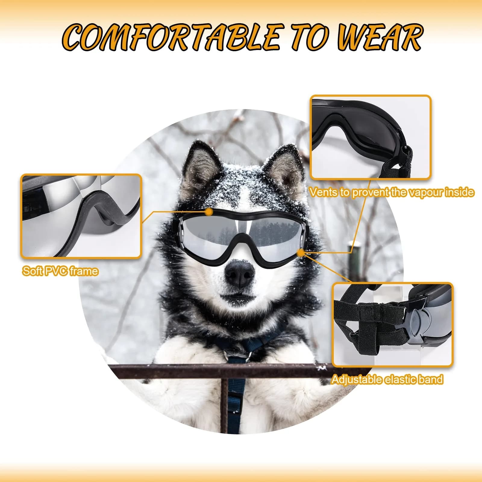 NVTED Dog Sunglasses Dog Goggles Pack of 2 | UV Protection Wind Dust Fog Protection Pet Glasses Eye Wear - view 2