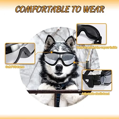 NVTED Dog Sunglasses Dog Goggles Pack of 2 | UV Protection Wind Dust Fog Protection Pet Glasses Eye Wear thumbnail 2