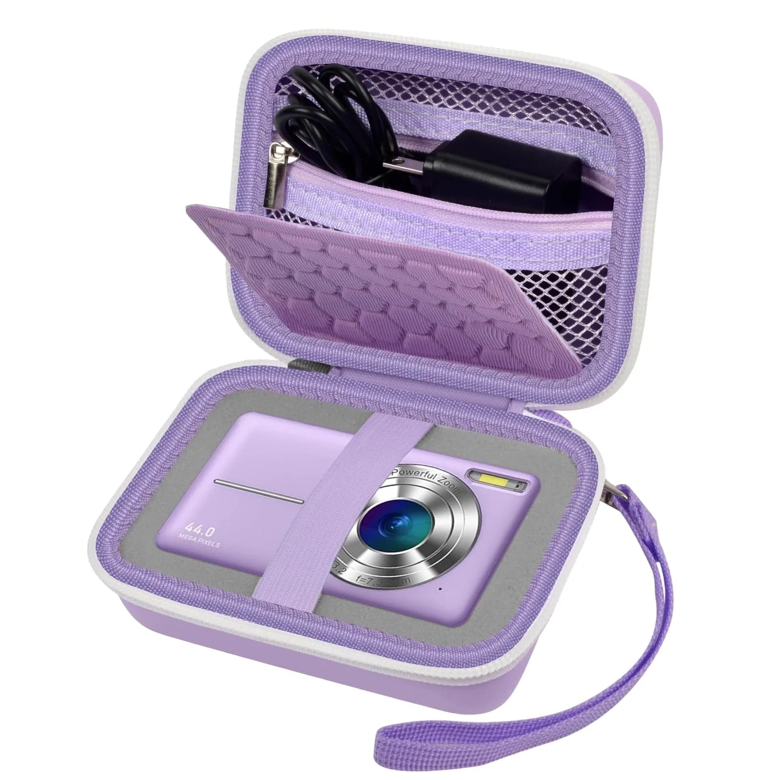 Comecase Digital Camera Case for Kodak PIXPRO FZ45 FZ55, Bright Pink, 12.5cm (4.9in) | Protects Small Cameras Up To 11cm x 7cm x 5.8cm — Purple