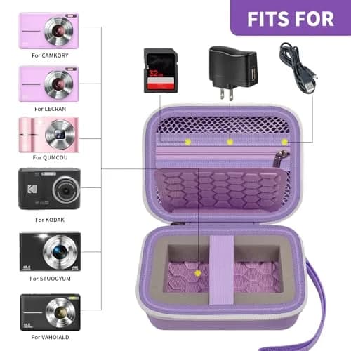 Comecase Purple Digital Camera Case for Kodak PIXPRO FZ45 FZ55 | Fits Cameras up to 11.5cm x 7.8cm x 5.8cm thumbnail 2