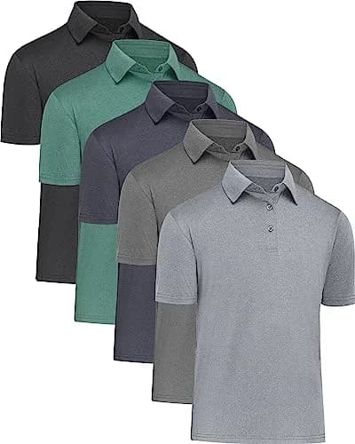 MLYENX Polo Shirts 5 Pack Short Sleeve Moisture Wicking Casual Golf | Quick Dry, Breathable, Regular Fit thumbnail 1