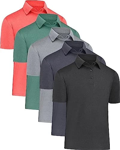 MLYENX Men's Polo Shirts Short Sleeve Quick Dry Moisture Wicking Casual Golf T Shirts thumbnail 1