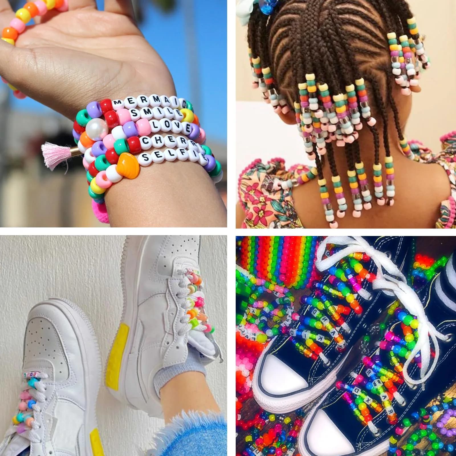 QUEFE 64 Colors 2350pcs Pony Beads Bracelet Making Kit | Rainbow Kandi Friendship Bracelet Kit - view 4