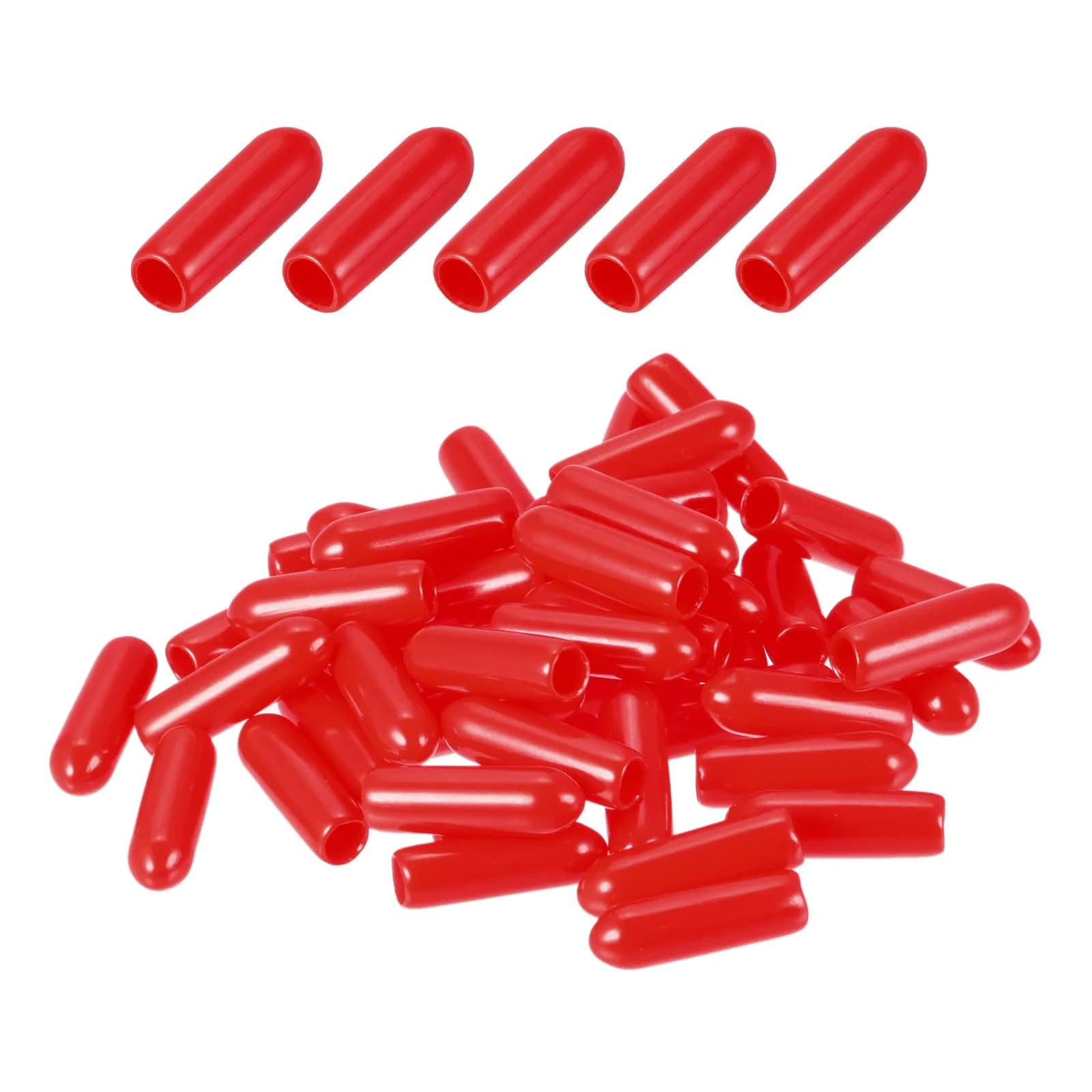 DMiotech Red Screw Thread Protectors 3.5mm (0.14 Inch) ID, 50 Pack | Protect Furniture Legs & Bolts - main product image