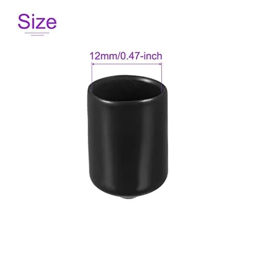 DMiotech Black 50 Pack Rubber End Caps 12mm (0.47 inch) ID | Protect Furniture Legs & Threads thumbnail 4