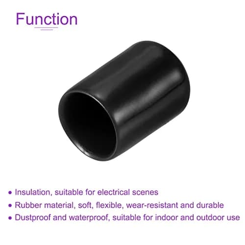 DMiotech Black 50 Pack Rubber End Caps 12mm (0.47 inch) ID | Protect Furniture Legs & Threads thumbnail 5