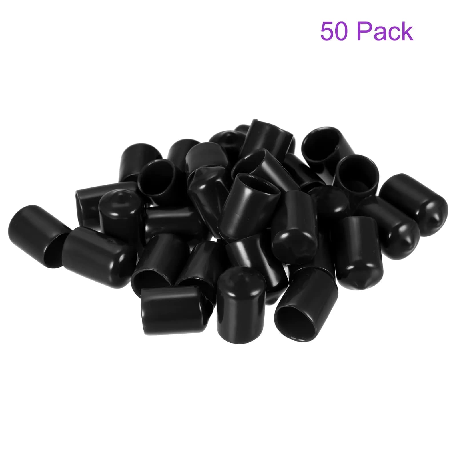 DMiotech Black 50 Pack Rubber End Caps 12mm (0.47 inch) ID | Protect Furniture Legs & Threads - view 6