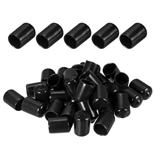 DMiotech Black 50 Pack Rubber End Caps 12mm (0.47 inch) ID | Protect Furniture Legs & Threads thumbnail 1