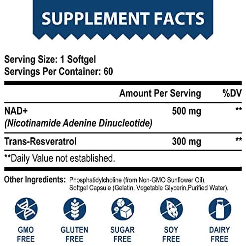 Lepoznan Liposomal NAD+ 500 mg + Trans-Resveratrol 300 mg | Superior Absorption for Healthy Aging thumbnail 2