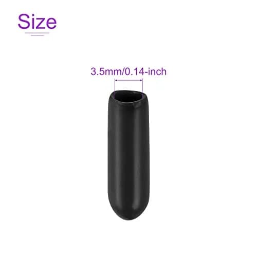DMiotech Black Screw Thread Protectors 3.5mm ID (0.14 inch) | 50 Pack Rubber End Caps for Furniture Feet thumbnail 4