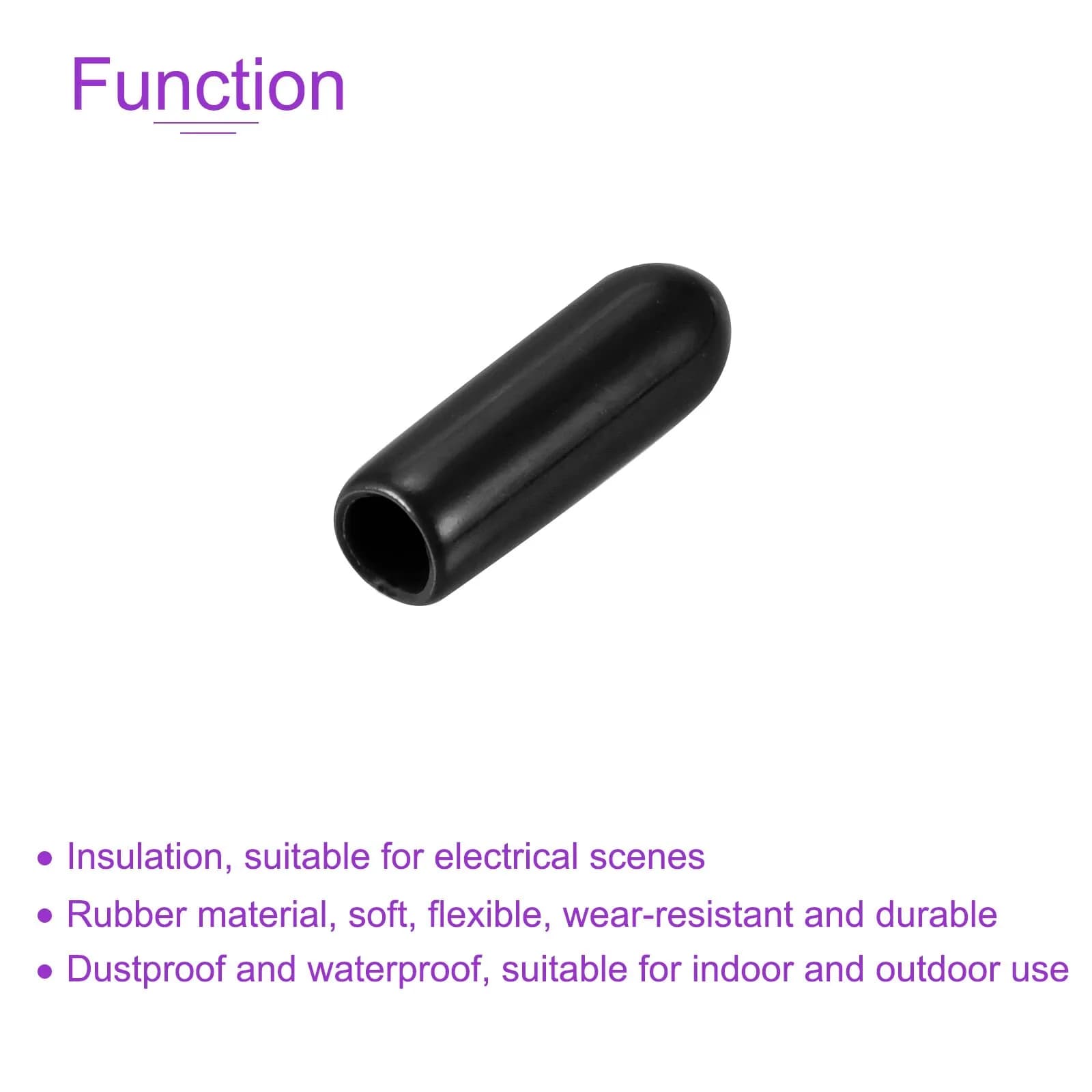 DMiotech Black Screw Thread Protectors 3.5mm ID (0.14 inch) | 50 Pack Rubber End Caps for Furniture Feet - view 5