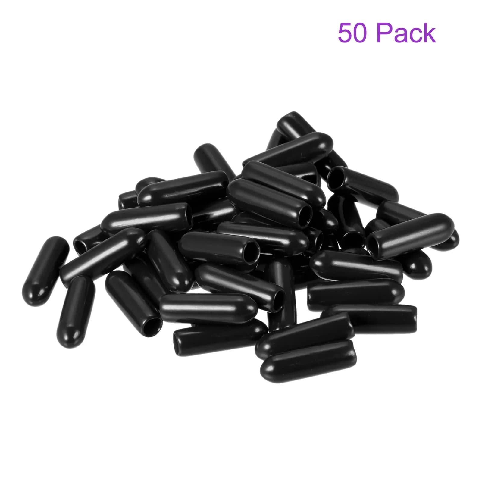 DMiotech Black Screw Thread Protectors 3.5mm ID (0.14 inch) | 50 Pack Rubber End Caps for Furniture Feet - view 6