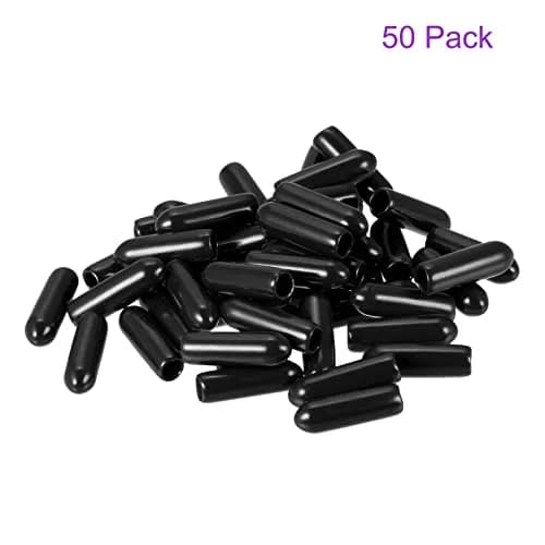 DMiotech Black Screw Thread Protectors 3.5mm ID (0.14 inch) | 50 Pack Rubber End Caps for Furniture Feet thumbnail 6