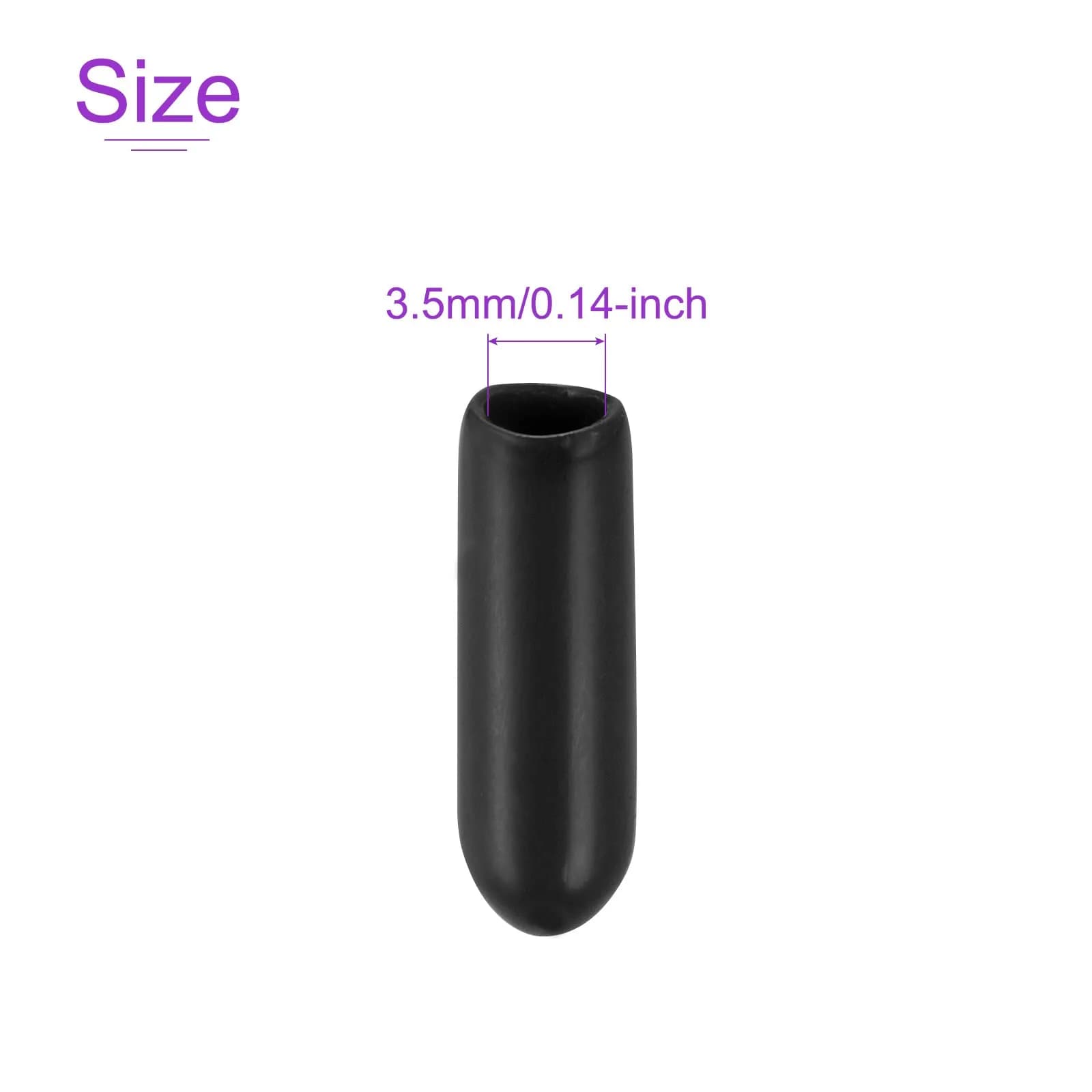 DMiotech Black Screw Thread Protectors 3.5mm ID (0.14 inch) | 50 Pack Rubber End Caps for Furniture Feet - view 4