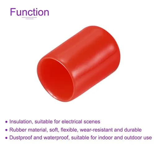 DMiotech Red Screw Thread Protectors 12mm (0.47 inch) ID, 50 Pack | Protect Furniture Legs, Bolts & Pipes thumbnail 5