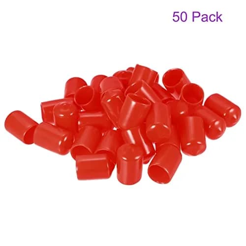 DMiotech Red Screw Thread Protectors 12mm (0.47 inch) ID, 50 Pack | Protect Furniture Legs, Bolts & Pipes thumbnail 6