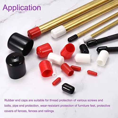 DMiotech Red Screw Thread Protectors 12mm (0.47 inch) ID, 50 Pack | Protect Furniture Legs, Bolts & Pipes thumbnail 3