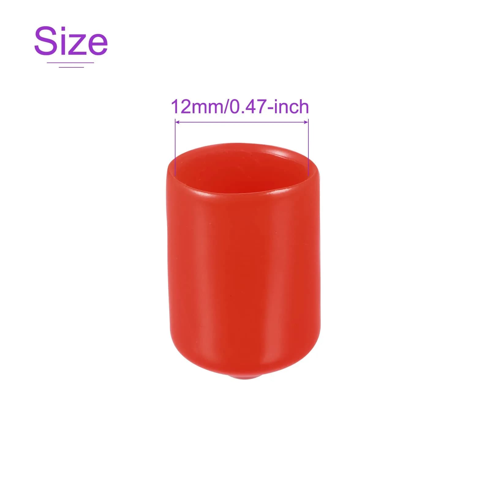 DMiotech Red Screw Thread Protectors 12mm (0.47 inch) ID, 50 Pack | Protect Furniture Legs, Bolts & Pipes - view 4