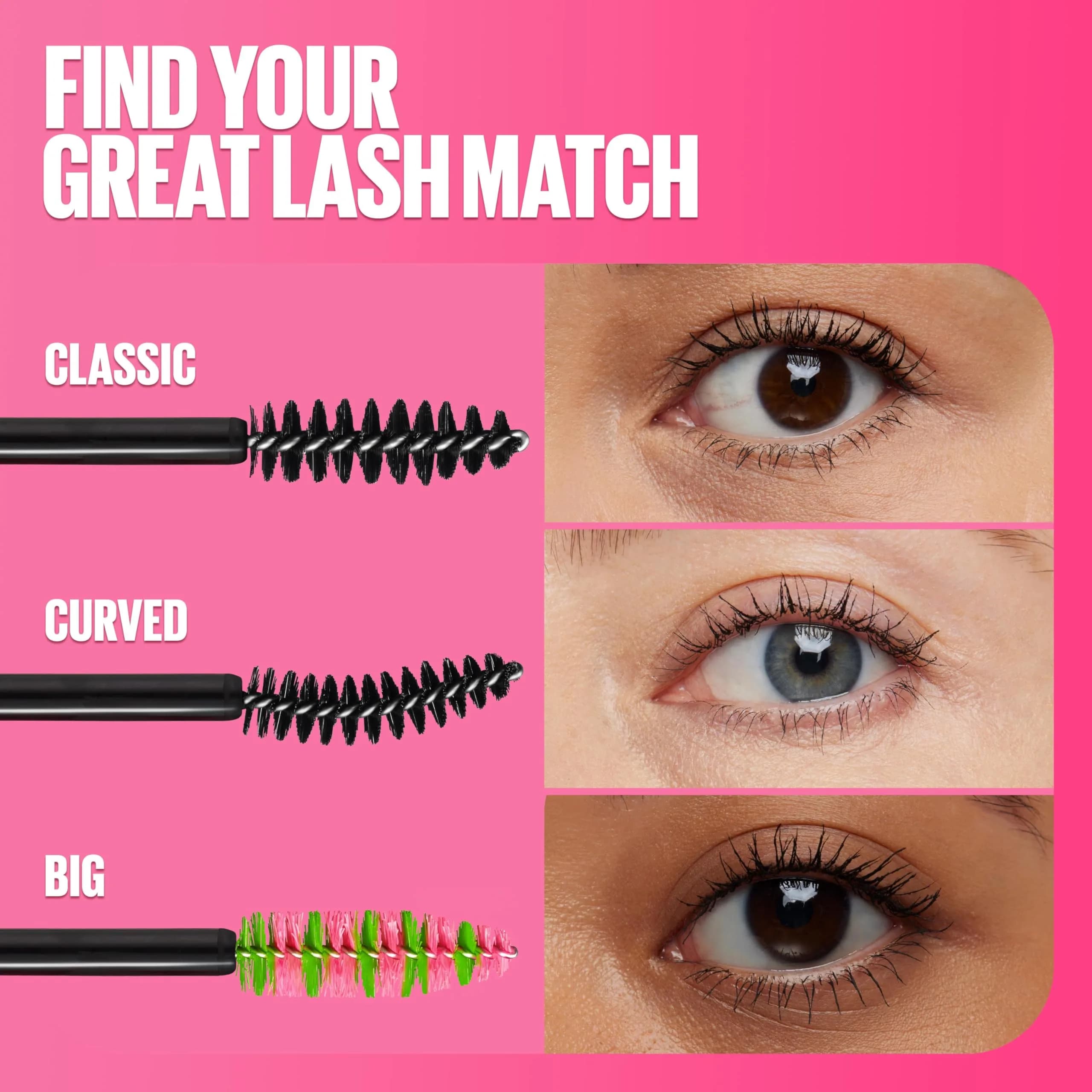 Maybelline Great Lash BIG Washable Mascara, Brownish Black, 0.68 Fl Oz (Pack of 2) | Ophthalmologist Tested for Sensitive Eyes - view 6