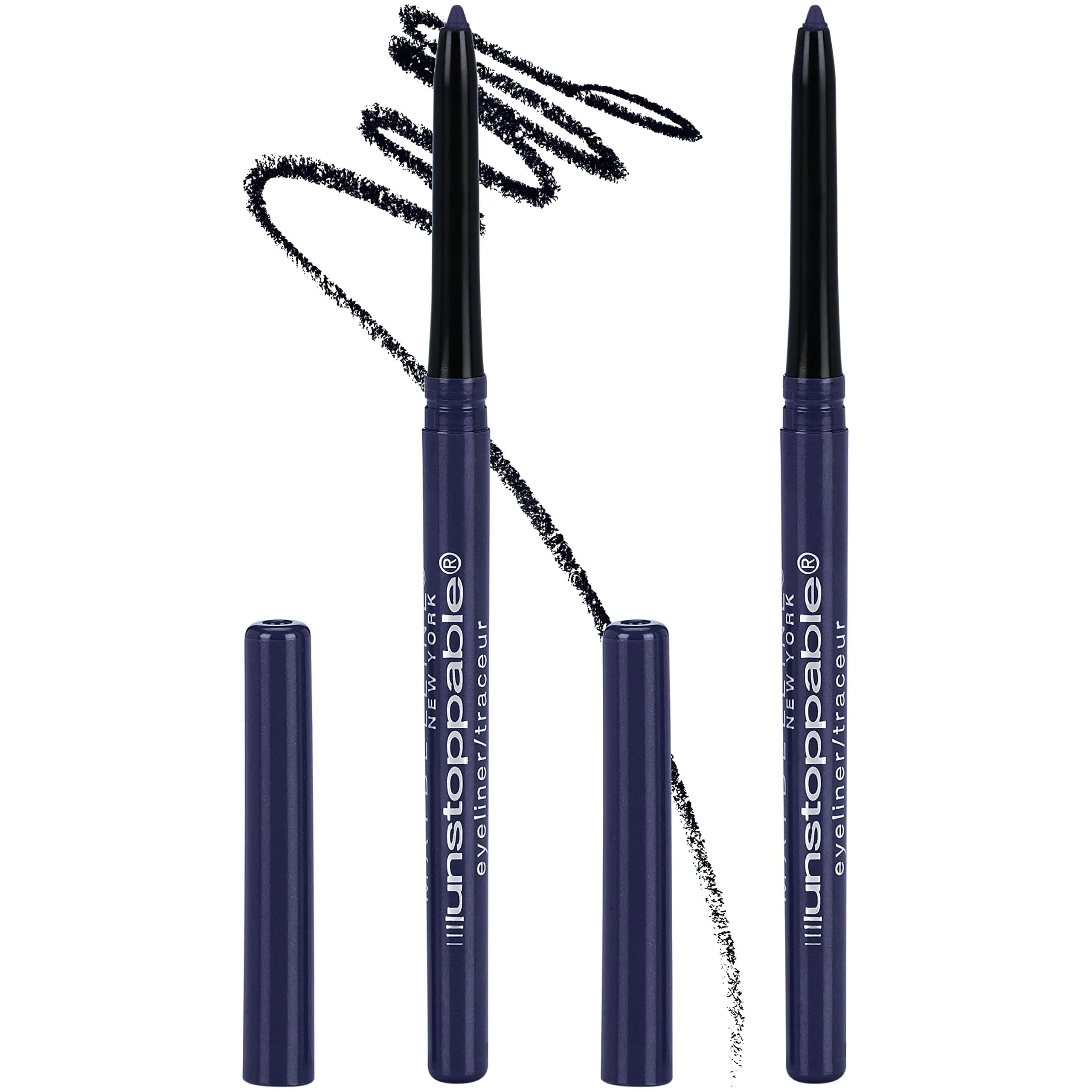 Maybelline Unstoppable Waterproof Mechanical Blue Eyeliner Pencil Sapphire Pack of 2 | Ophthalmologist Tested for Sensitive Eyes