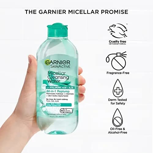 Garnier Micellar Water with Hyaluronic Acid 13.5 Fl Oz | Hydrating & Makeup Remover for All Skin Types thumbnail 6