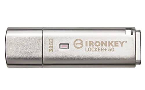 Kingston Ironkey Locker+ 50 32GB Encrypted USB Flash Drive | USB 3.2 Gen 1 | XTS-AES Protection | Multi-Password Security | Cloud Backup | Metal Casing thumbnail 1