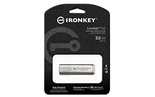Kingston Ironkey Locker+ 50 32GB Encrypted USB Flash Drive | USB 3.2 Gen 1 | XTS-AES Protection | Multi-Password Security | Cloud Backup | Metal Casing thumbnail 5