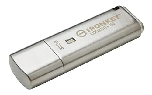 Kingston Ironkey Locker+ 50 32GB Encrypted USB Flash Drive | USB 3.2 Gen 1 | XTS-AES Protection | Multi-Password Security | Cloud Backup | Metal Casing thumbnail 3